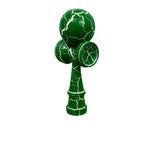 Jucarie Kendama Profesionala, Kendama Cracked din Lemn – 18 cm, Joc Interactiv de Indemanare pentru copii si adulti, Verde Alb - vivimall.ro
