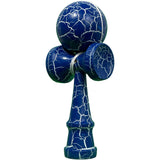 Jucarie Kendama Profesionala, Kendama Cracked din Lemn – 18 cm, Joc Interactiv de Indemanare pentru copii si adulti, Albastru inchis - vivimall.ro