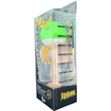 Jucarie Kendama X Originala, Profesionala din Lemn, Rubber Grip, 18 cm, Verde/Alb - vivimall.ro