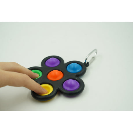 Играчка Fidget Bubble, Push It, Антистрес ключодържател, Цвете, /Черен