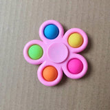 Jucarie Push Pop Bubble Fidget, Pop It, breloc antistres, Floare, Multicolor/Roz - vivimall.ro
