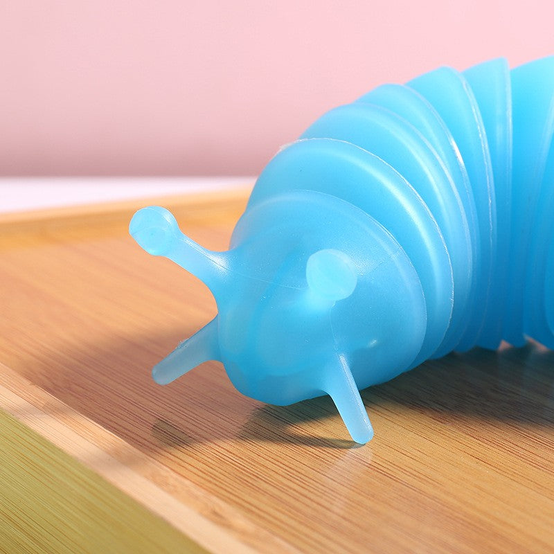 Jucarie Senzoriala Antistres, Vivimall, Fidget Toys, Omida Tip Breloc, 11 cm, +3 Ani, Albastru Transparent - vivimall.ro