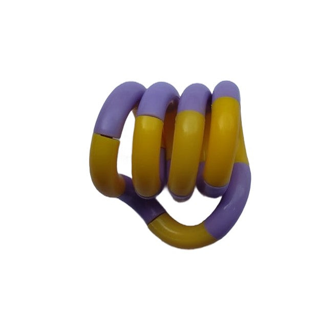 Jucarie Senzoriala Antistres, Vivimall, Fidget Twist, cu Miscari Infinite de Decompresie, 2 Culori, Galben/Mov, + 3 ani - vivimall.ro