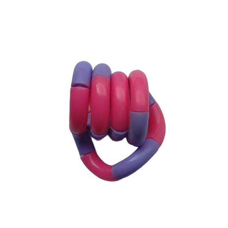 Jucarie Senzoriala Antistres, Vivimall, Fidget Twist, cu Miscari Infinite de Decompresie, 2 Culori, Roz/Mov, + 3 ani - vivimall.ro