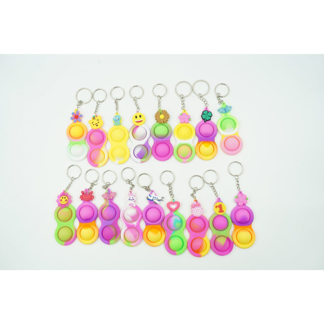 Jucarie Senzoriala Antistres, Simple Dimple, Breloc 2 Bulinute, Multicolor - vivimall.ro