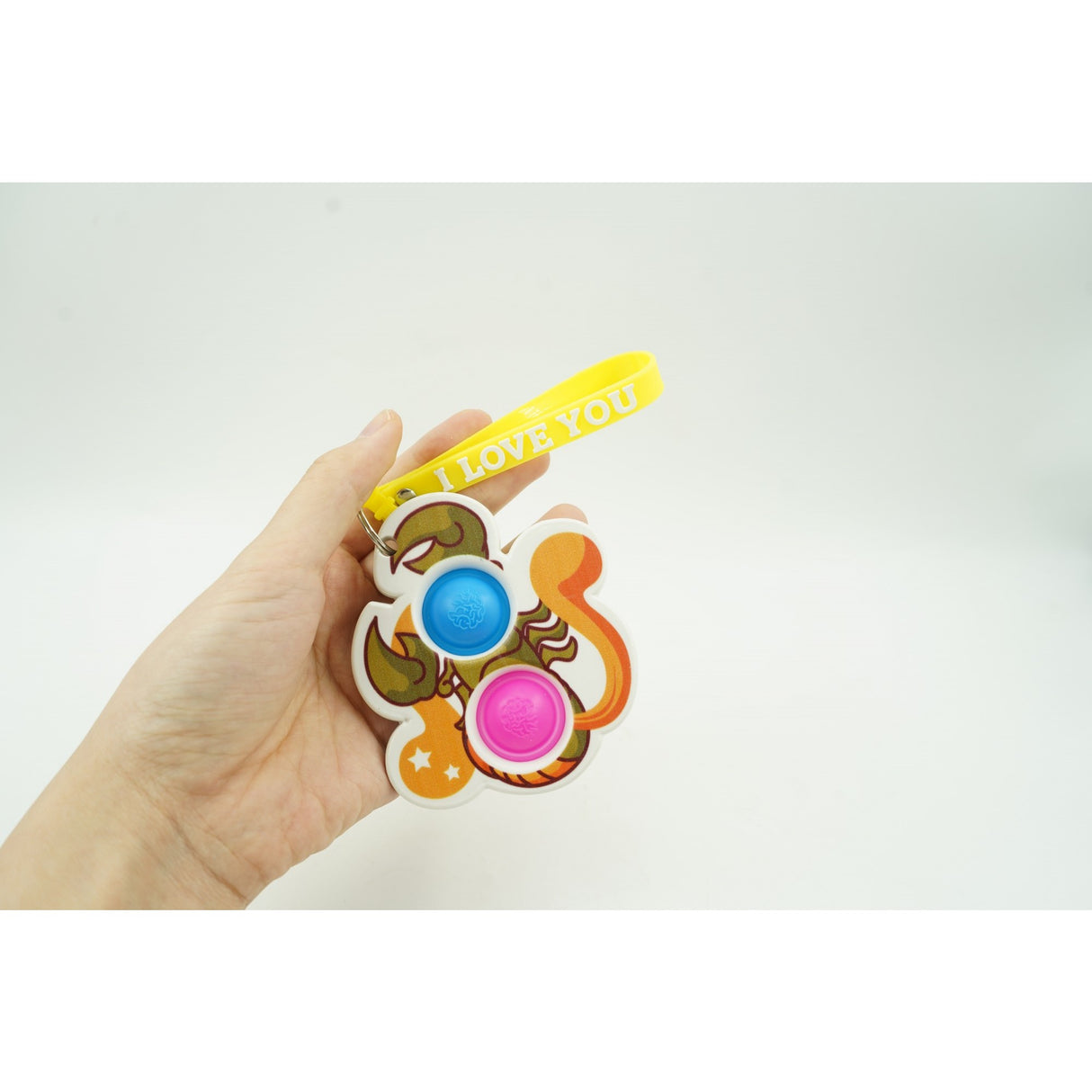 Jucarie Senzoriala Antistres, Simple Dimple, Breloc 2 Bulinute si Zodii, Multicolor - vivimall.ro