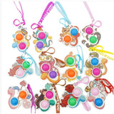 Jucarie Senzoriala Antistres, Simple Dimple, Breloc 2 Bulinute si Zodii, Multicolor - vivimall.ro