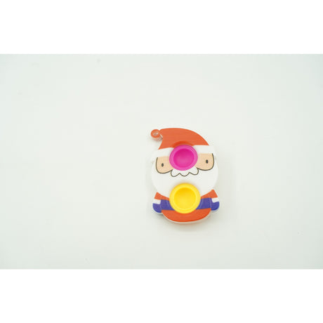 Jucarie senzoriala antistres, Simple Dimple, Breloc cu 2 bulinute, Mos Craciun, Multicolor - vivimall.ro