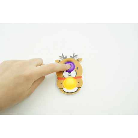 Jucarie senzoriala antistres, Simple Dimple, Breloc cu 2 bulinute, Ren, Multicolor - vivimall.ro