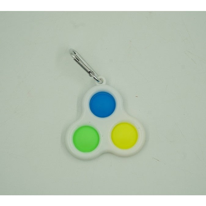 Jucarie Senzoriala Antistres, Simple Dimple, tip breloc , triunghi, 8 cm, multicolor, Alb - vivimall.ro