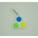 Jucarie Senzoriala Antistres, Simple Dimple, tip breloc , triunghi, 8 cm, multicolor, Alb - vivimall.ro