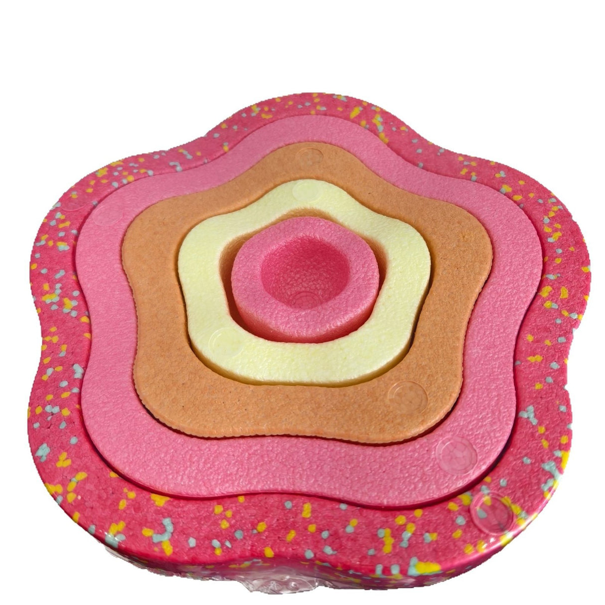 Jucarie Senzoriala de Echilibru, Flippy, Tip Stepping Stones, 5 Piese, din Spuma, pentru Miscare, Sarituri, Prindere, Diametru 28 cm, Model 1, Multicolor - vivimall.ro