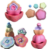 Jucarie Senzoriala de Echilibru, Flippy, Tip Stepping Stones, 5 Piese, din Spuma, pentru Miscare, Sarituri, Prindere, Diametru 28 cm, Model 1, Multicolor - vivimall.ro