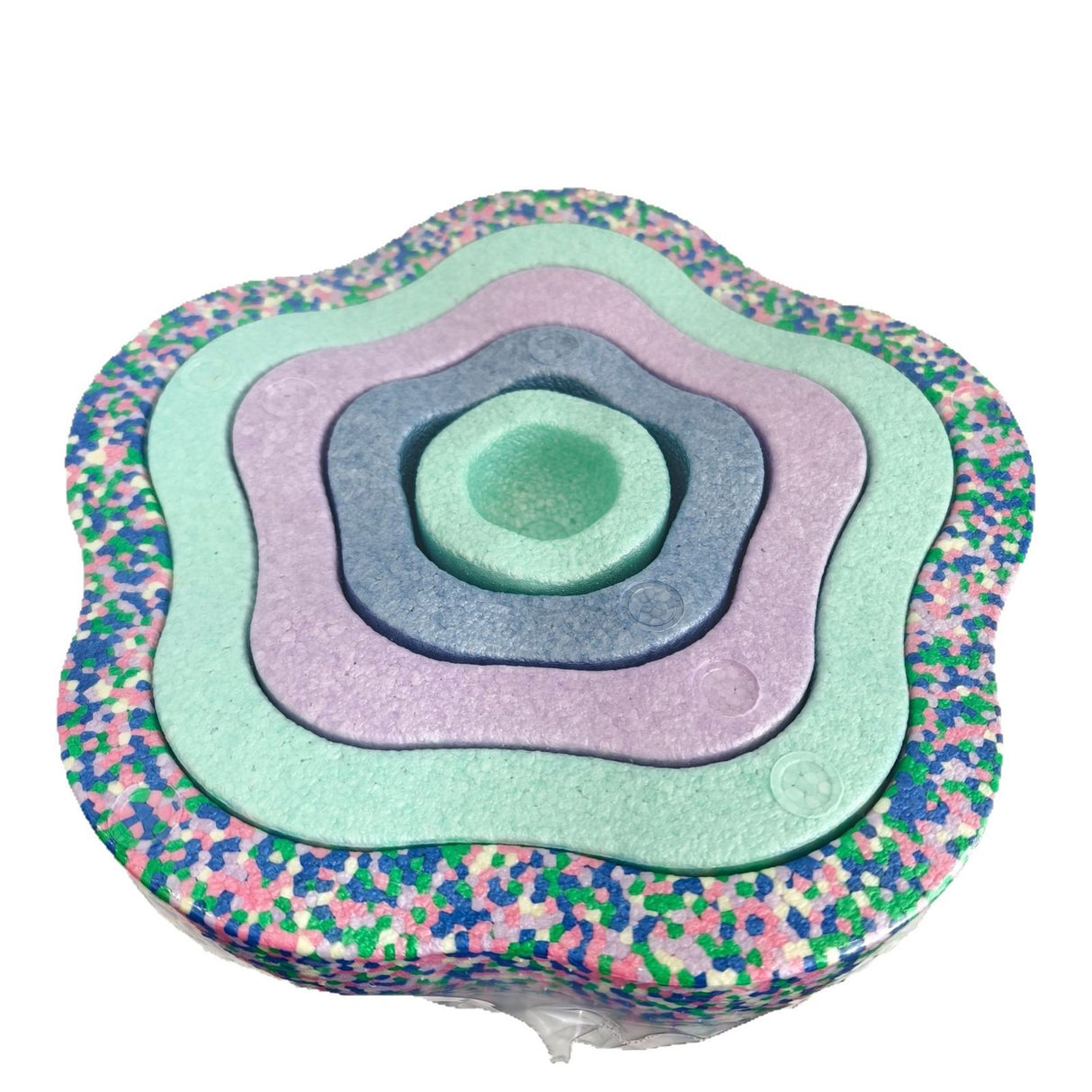 Jucarie Senzoriala de Echilibru, Flippy, Tip Stepping Stones, 5 Piese, din Spuma, pentru Miscare, Sarituri, Prindere, Diametru 28 cm, Model 3, Multicolor - vivimall.ro