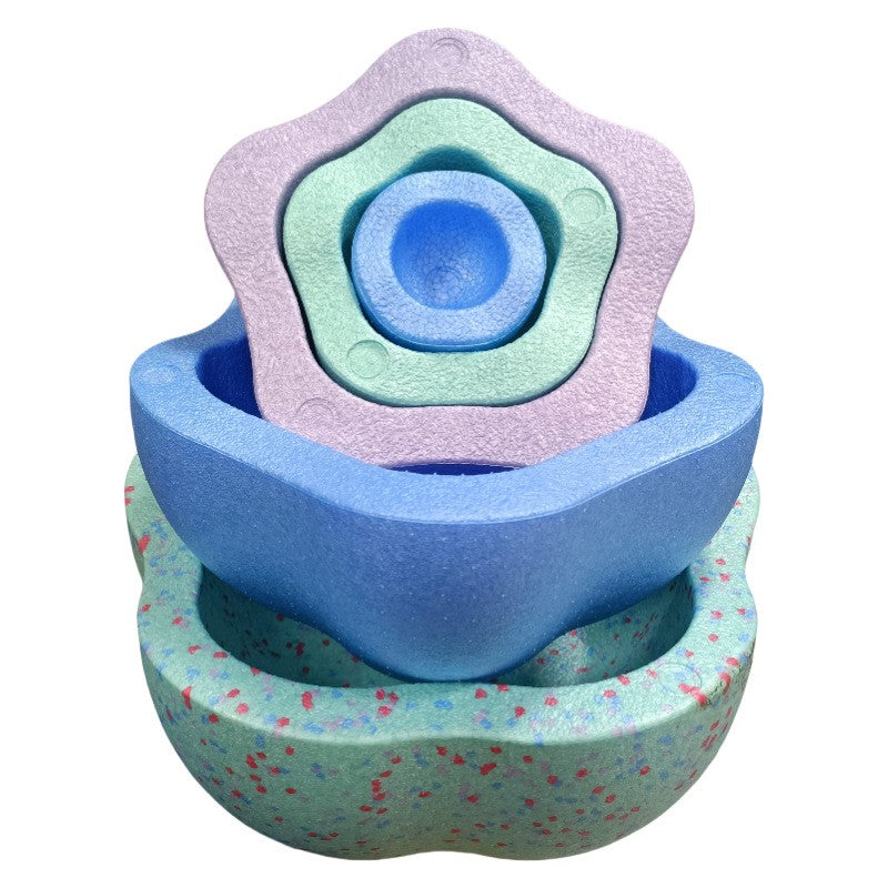 Jucarie Senzoriala de Echilibru, Flippy, Tip Stepping Stones, 5 Piese, din Spuma, pentru Miscare, Sarituri, Prindere, Diametru 28 cm, Model 4, Multicolor - vivimall.ro