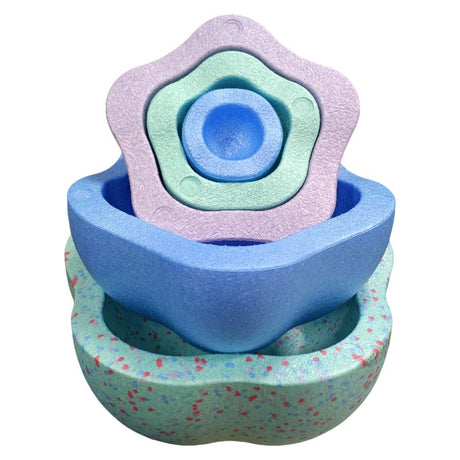 Jucarie Senzoriala de Echilibru, Flippy, Tip Stepping Stones, 5 Piese, din Spuma, pentru Miscare, Sarituri, Prindere, Diametru 28 cm, Model 4, Multicolor - vivimall.ro