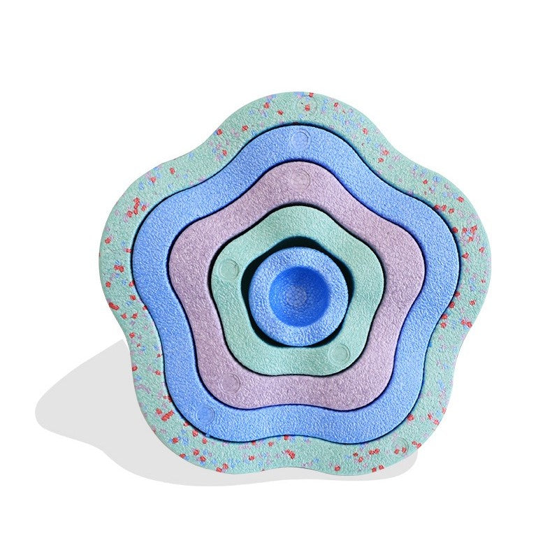 Jucarie Senzoriala de Echilibru, Flippy, Tip Stepping Stones, 5 Piese, din Spuma, pentru Miscare, Sarituri, Prindere, Diametru 28 cm, Model 4, Multicolor - vivimall.ro