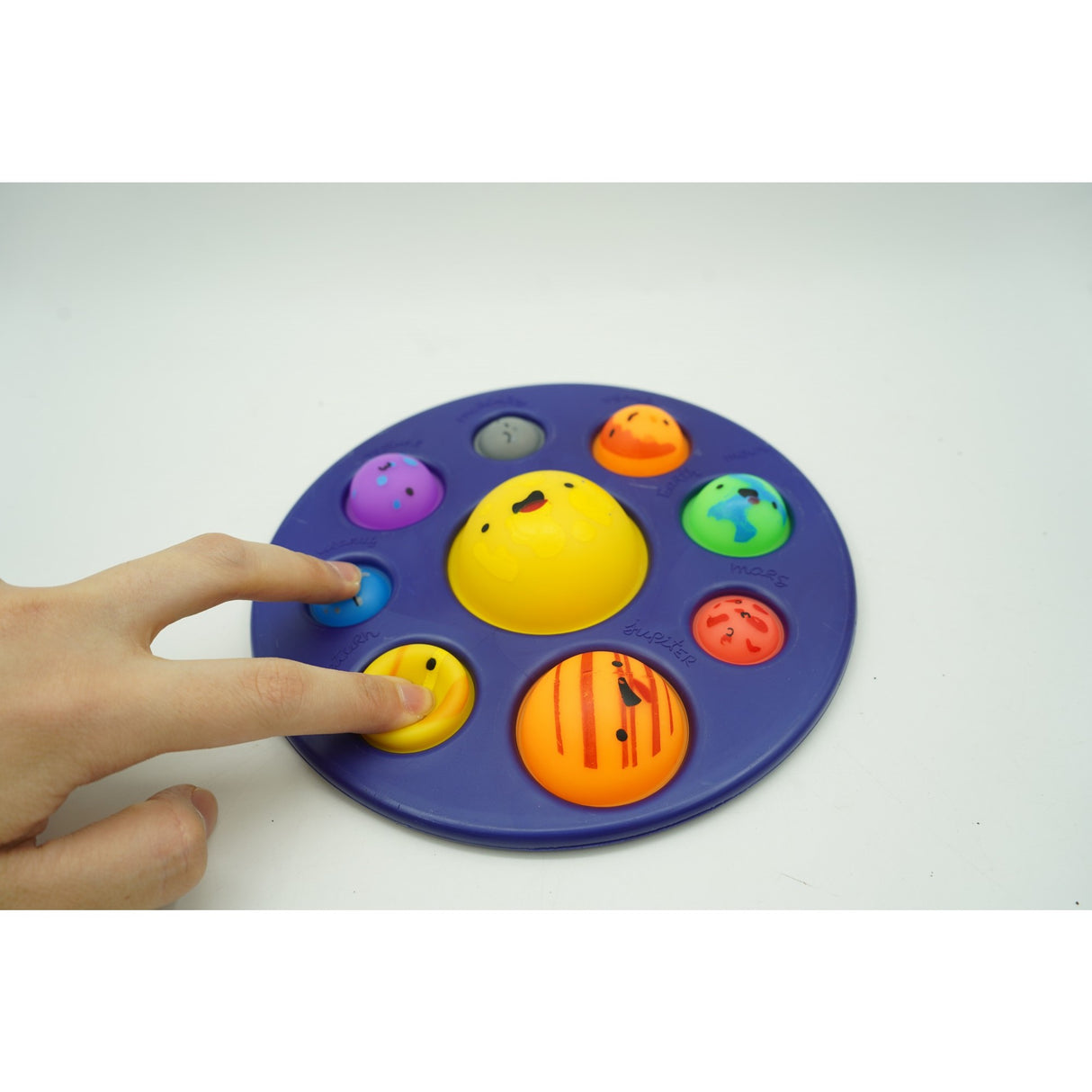 Jucarie senzoriala Dimple fidget toy, Planetariu, Albastru, 18x18 cm - vivimall.ro