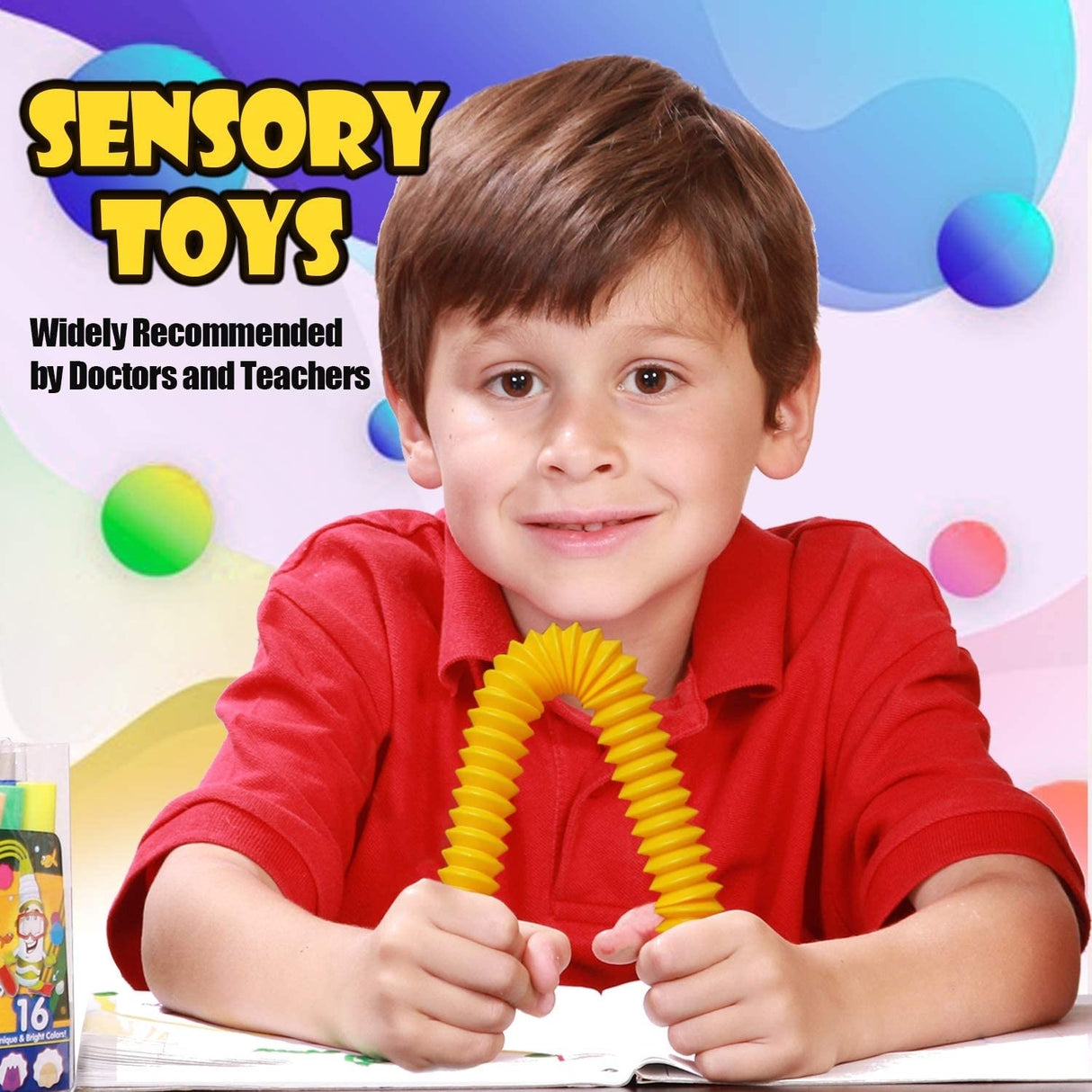 Jucarie Senzoriala - Fidget Pop Tubes, Antistres, Super Elastic