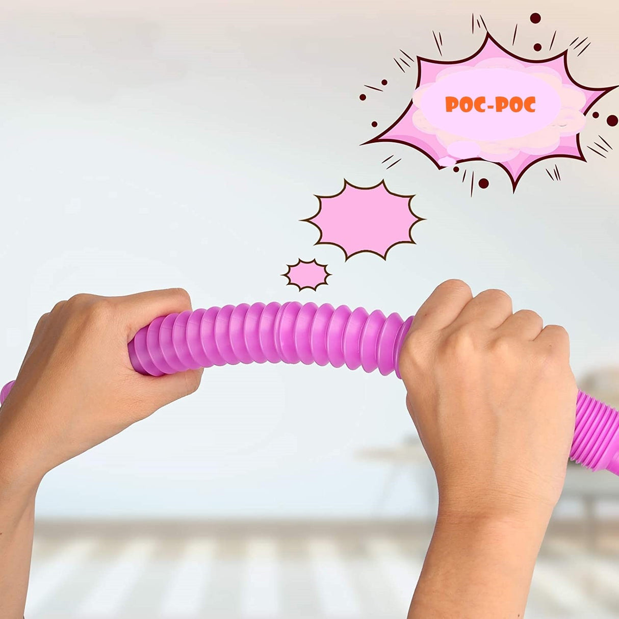 Jucarie Senzoriala - Fidget Pop Tubes, Antistres, Super Elastic