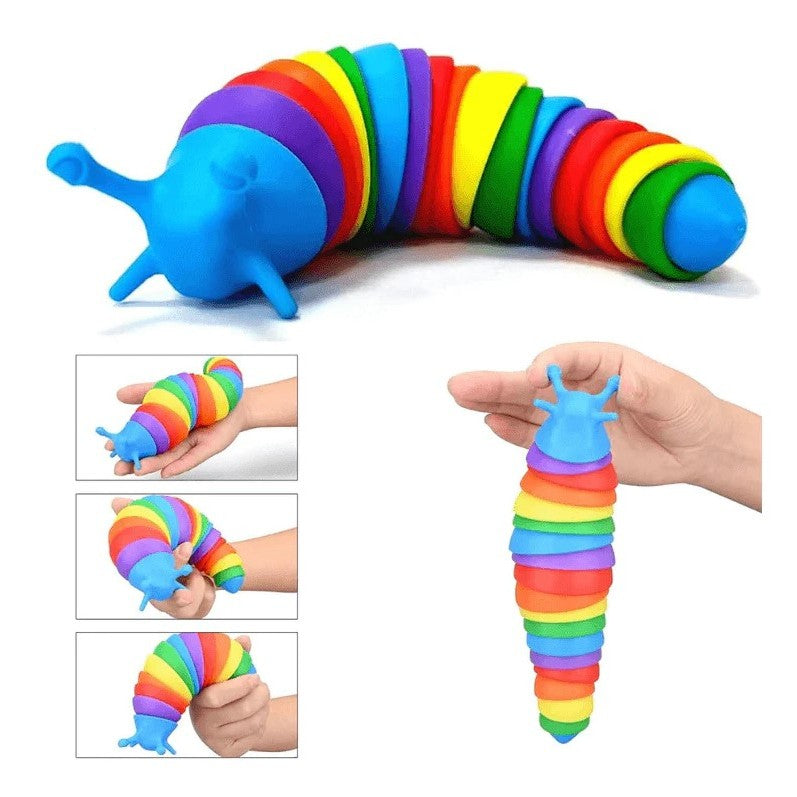 Jucarie Senzoriala Pentru Copii, Melc, Cu Articulatii Si Lumini, 19 Cm, Multicolor - vivimall.ro