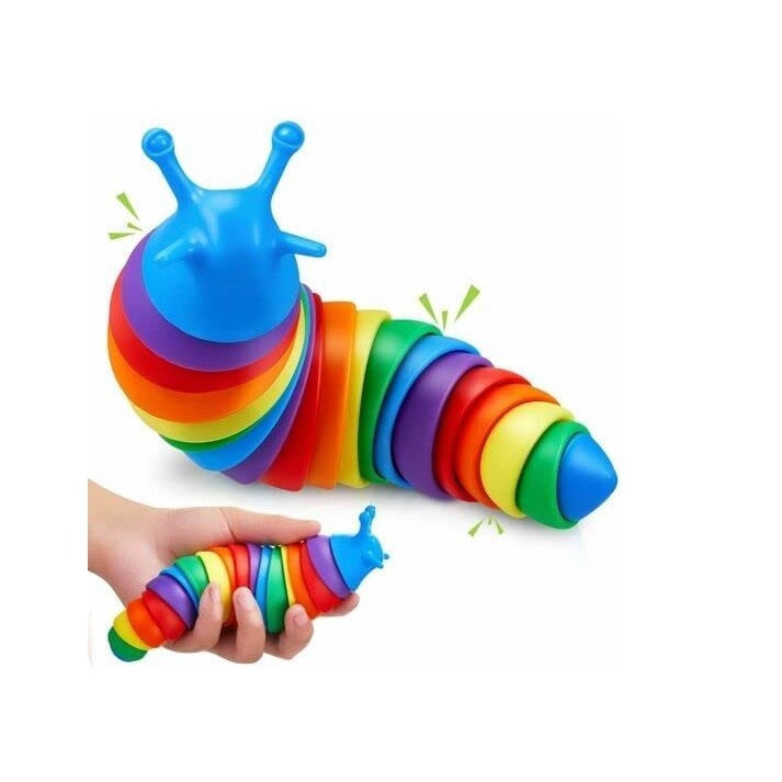 Jucarie Senzoriala Pentru Copii, Model Melc, Cu Articulatii, 19 Cm, Multicolor - vivimall.ro