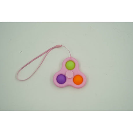 Jucarie senzoriala spinner Vivimall- Fidget Toy, Simple Dimple, 7 cm, Roz/Multicolor - vivimall.ro