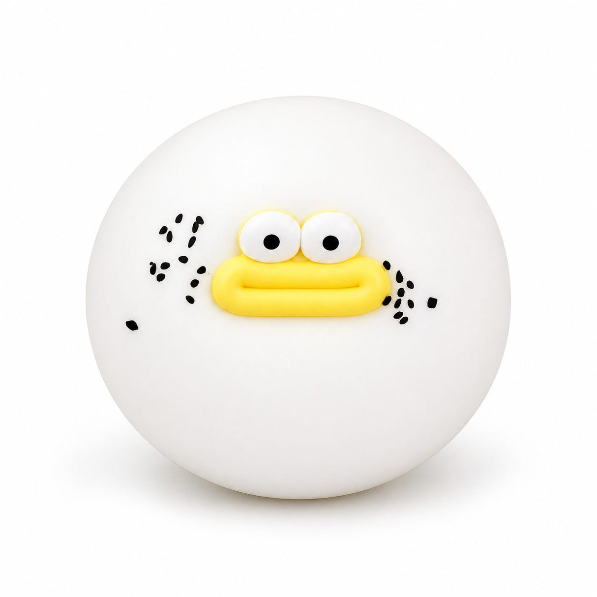 Jucărie senzorială squishy Flippy gogoașă cu ochi mari, 9 cm, spumă PU albă, vedere frontală