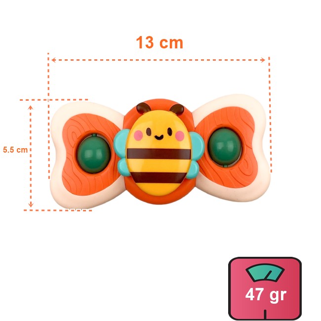 Детска играчка-спинер с 2 страни, Spinimals Premium Bee