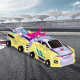 Jucarie Transformabila 2in1, Flippy, Crystal Wing Flying Dragon, Masina/Dragon, Atractie Magnetica, Fluorescent, +3 Ani, din ABS, Multicolor - vivimall.ro