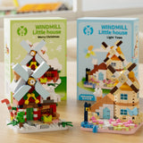 Set de Constructie, Flippy, Model Miniatura Moara de Vant, Jucarie Educativa STEM, Model 3D, Micro-Caramizi, 289 piese, +6 Ani, cm, 11.5 x 8 x 4.5 cm, Galben