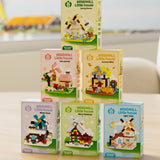 Set de Constructie, Flippy, Model Miniatura Moara de Vant, Jucarie Educativa STEM, Model 3D, Micro-Caramizi, 289 piese, +6 Ani, cm, 11.5 x 8 x 4.5 cm, Galben