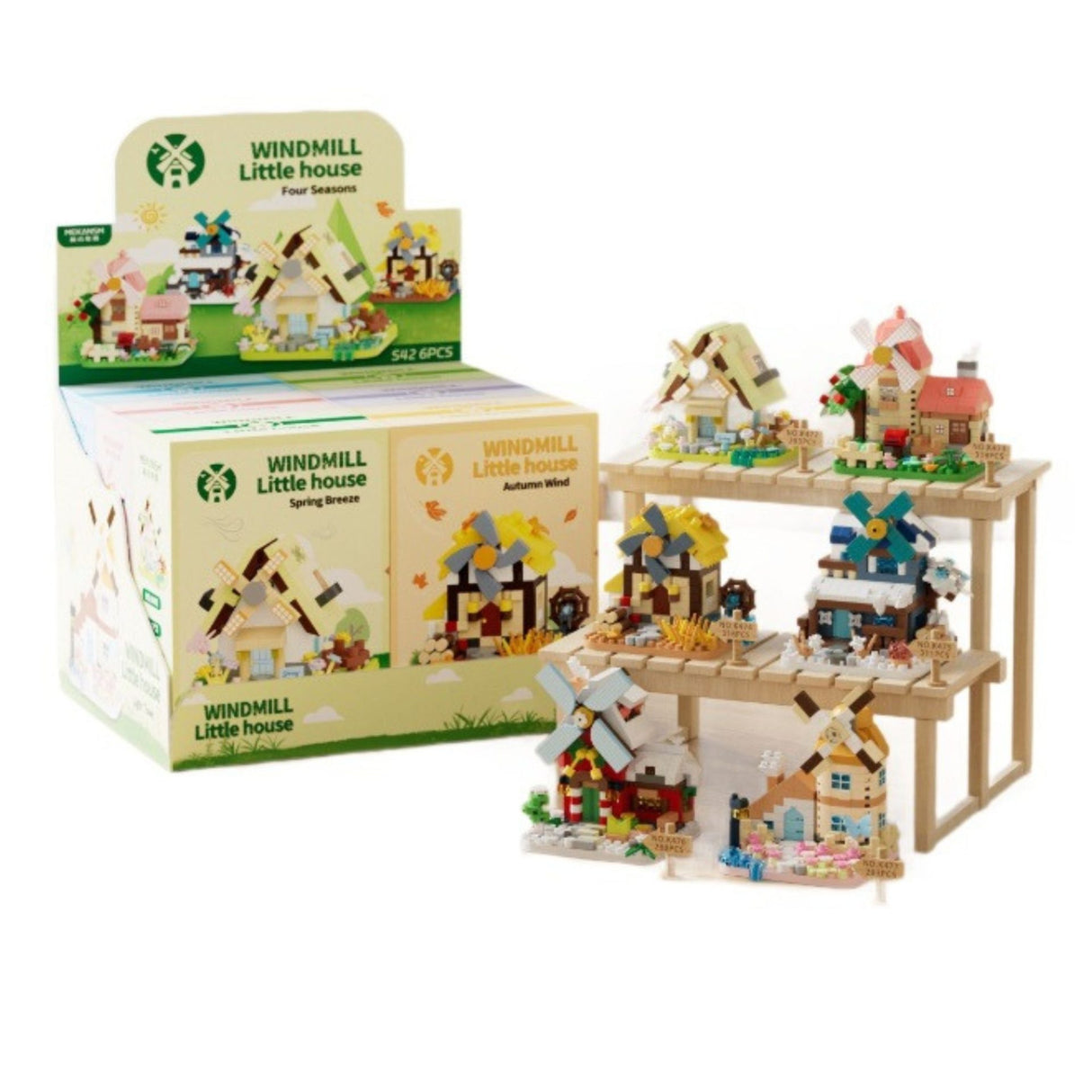 Cutie ambalaj set construcție Flippy Moară de Vânt miniatură 3D violet, vedere față