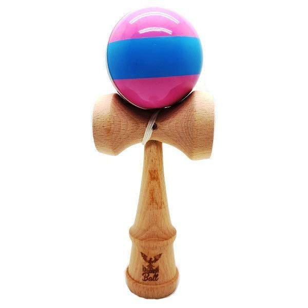 Kendama Ball Originala Stripe Bleu Lemn Fag Roz - vivimall.ro