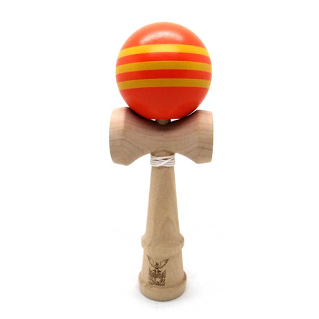 Kendama Ball Originala Stripe Galben Lemn Fag Portocaliu, Model 1 - vivimall.ro
