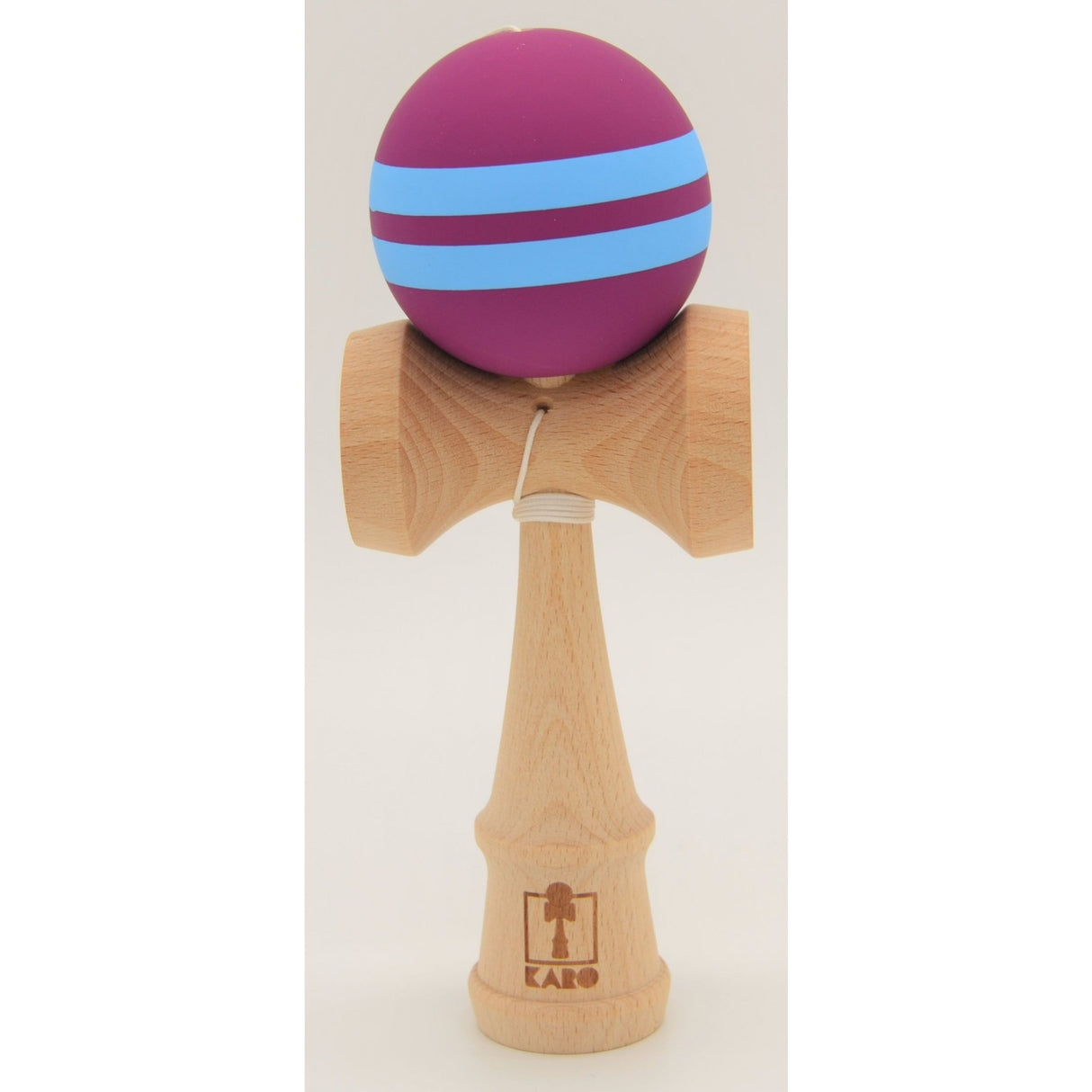 Kendama Karo Grip Rubber Stripe Lemn Fag Mov Bleu - vivimall.ro