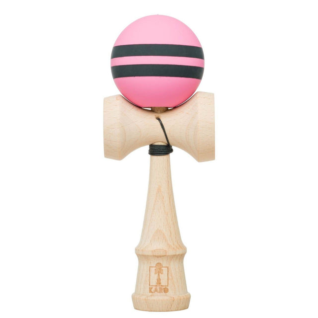 Kendama Karo Grip Rubber Stripe Lemn Fag Roz Negru - vivimall.ro