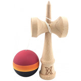 Kendama Originala X, Profesionala, Flippy, Rubber Grip, din Lemn, 18 cm, Rosu/Galben/Negru - vivimall.ro