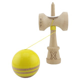 Kendama Originala X - Rainbow, Super Sticky, V3 King Size Cup, Gaura in Baza, Profesionala, Vivimall, din Lemn, 18 cm, Galben