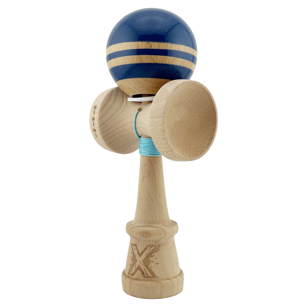 Kendama Originala X - Rainbow, Super Sticky, V3 King Size Cup, Gaura in Baza, Profesionala, Vivimall, din Lemn, 18 cm, Albastru