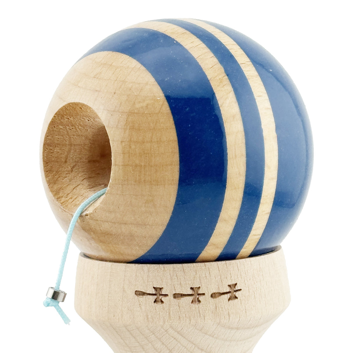 Kendama Originala X - Rainbow, Super Sticky, V3 King Size Cup, Gaura in Baza, Profesionala, Vivimall, din Lemn, 18 cm, Albastru