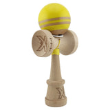 Kendama Originala X - Rainbow, Super Sticky, V3 King Size Cup, Gaura in Baza, Profesionala, Vivimall, din Lemn, 18 cm, Galben