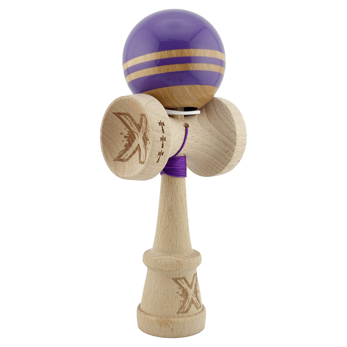 Kendama Originala X - Rainbow, Super Sticky, V3 King Size Cup, Gaura in Baza, Profesionala, Vivimall, din Lemn, 18 cm, Indigo