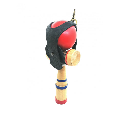 Husa Suport pentru Kendama, Flippy, din Piele Ecologica Rezistenta in Timp, Diametrul 6 cm, Negru - vivimall.ro