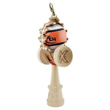 Husa pentru Kendama, Flippy, tip Pandativ/Breloc, Imprimeu Skull, din Piele Ecologica, 26 x 3.2 cm, Maro
