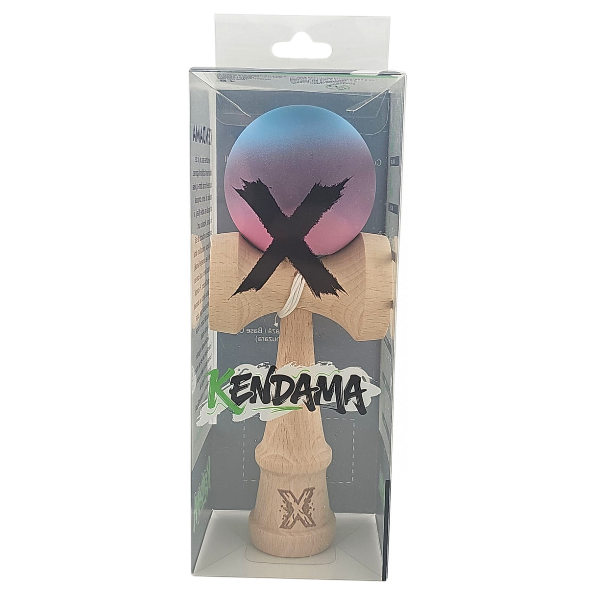Kendama Profesionala, Flippy, din Lemn, 18 cm, Gradient Albastru deschis Mov Roz - vivimall.ro
