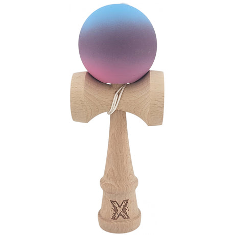 Kendama Profesionala, Flippy, din Lemn, 18 cm, Gradient Albastru deschis Mov Roz - vivimall.ro