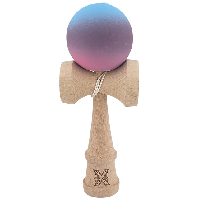 Kendama Profesionala, Flippy, din Lemn, 18 cm, Gradient Albastru deschis Mov Roz - vivimall.ro