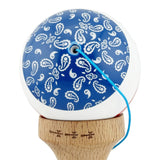 Kendama X CHICANOS Originala, Profesionala, Flippy, Big Cups V2, Super Sticky cu Cupe Mari, Rulment Metalic, din lemn 18 cm, Ata 55 cm, Albastru/Alb - vivimall.ro