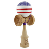 Kendama X CHICANOS Originala, Profesionala, Vivimall, Big Cups V2, Super Sticky cu Cupe Mari, Rulment Metalic, din lemn 18 cm, Ata 55 cm, Violet/Alb - vivimall.ro